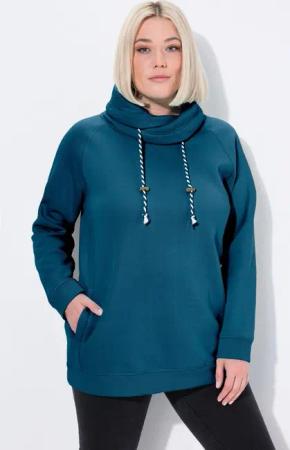 Ulla Popken Sweatshirt Sweatshirt weiter Stehkragen Taschen