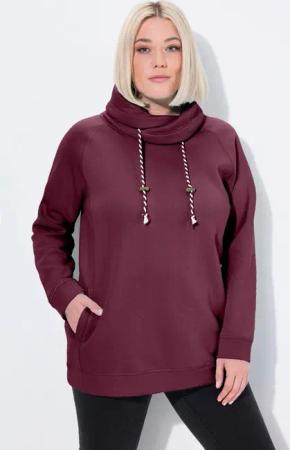 Ulla Popken Sweatshirt Sweatshirt weiter Stehkragen Taschen