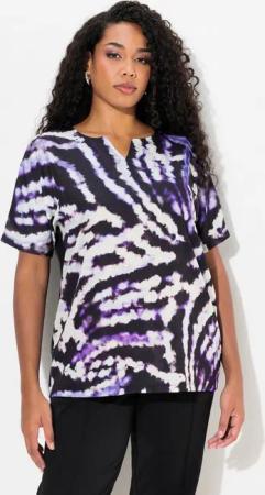 Ulla Popken T-Shirt Blusenshirt Batikmuster Tunika-Ausschnitt Halbarm