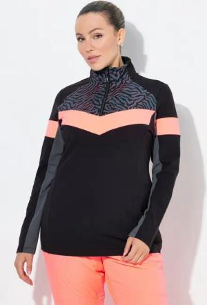 Ulla Popken T-Shirt Funktions-Troyershirt Slim Stehkragen Langarm