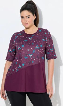 Ulla Popken T-Shirt Funktionsshirt A-Linie Rundhals Halbarm recycelt