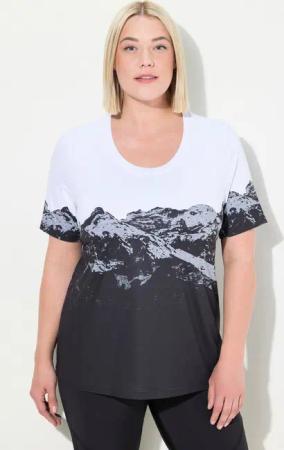 Ulla Popken T-Shirt Funktionsshirt Berge Rundhals Halbarm recycelt