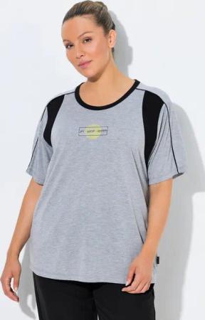 Ulla Popken T-Shirt Funktionsshirt meliert Classic Rundhals Halbarm