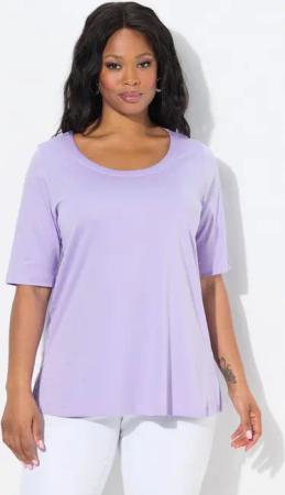 Ulla Popken T-Shirt Pima Cotton Shirt A-Linie Rundhals Halbarm