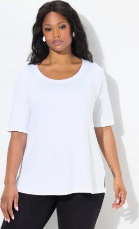 Ulla Popken T-Shirt Pima Cotton Shirt A-Linie Rundhals Halbarm