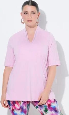 Ulla Popken T-Shirt Shirt A-Linie Kelchkragen Halbarm Pima Cotton