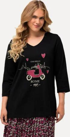 Ulla Popken T-Shirt Shirt Ciao Bella Classic V-Ausschnitt 3/4-Arm