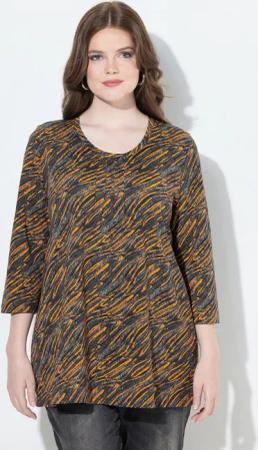 Ulla Popken T-Shirt Shirt grafischer Druck A-Linie Rundhals 3/4-Arm