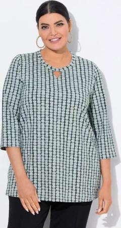 Ulla Popken T-Shirt Shirt grafischer Druck A-Linie Rundhals 3/4-Arm