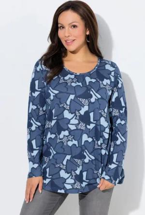 Ulla Popken T-Shirt Shirt Herzen Classic Rundhals Langarm