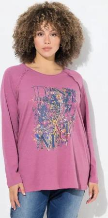 Ulla Popken T-Shirt Shirt Motivdruck A-Linie Rundhals Langarm