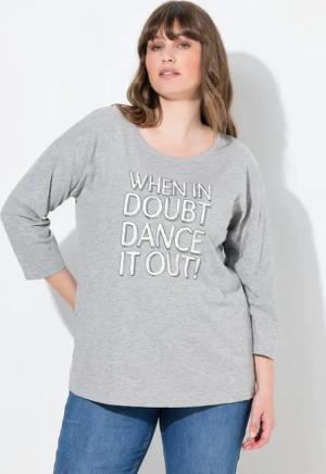 Ulla Popken T-Shirt Shirt Oversized Rundhals 3/4-Arm Biobaumwolle