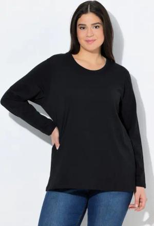 Ulla Popken T-Shirt Shirt Relaxed Rundhalsausschnitt Langarm