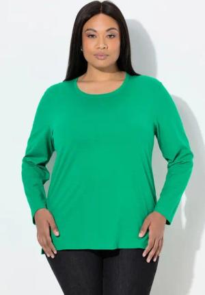 Ulla Popken T-Shirt Shirt Relaxed Rundhalsausschnitt Langarm