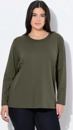 Ulla Popken T-Shirt Shirt Relaxed Rundhalsausschnitt Langarm