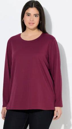 Ulla Popken T-Shirt Shirt Relaxed Rundhalsausschnitt Langarm