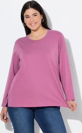 Ulla Popken T-Shirt Shirt Relaxed Rundhalsausschnitt Langarm