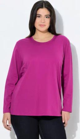 Ulla Popken T-Shirt Shirt Relaxed Rundhalsausschnitt Langarm