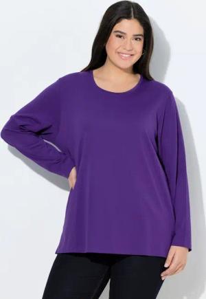 Ulla Popken T-Shirt Shirt Relaxed Rundhalsausschnitt Langarm