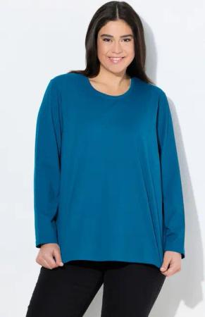 Ulla Popken T-Shirt Shirt Relaxed Rundhalsausschnitt Langarm