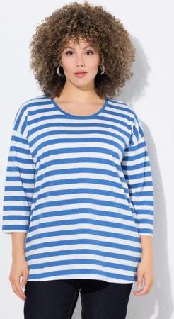 Ulla Popken T-Shirt Shirt Ringel Oversized Rundhals Langarm
