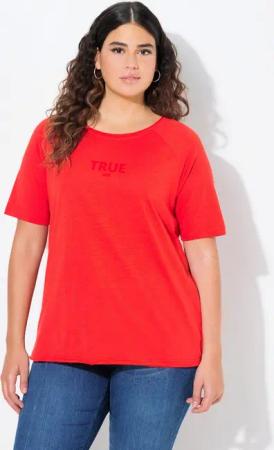 Ulla Popken T-Shirt Shirt Ringel Rundhals Halbarm offenkantig