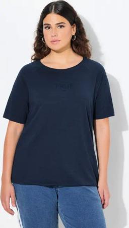 Ulla Popken T-Shirt Shirt Ringel Rundhals Halbarm offenkantig