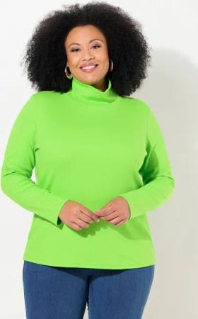 Ulla Popken T-Shirt Shirt Rollkragen Classic Langarm