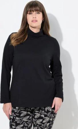 Ulla Popken T-Shirt Shirt Rollkragen Slim Langarm Biobaumwolle