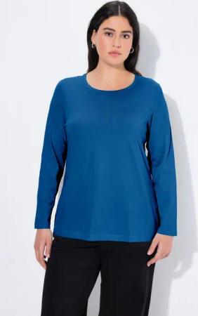 Ulla Popken T-Shirt Shirt Slim Rundhalsausschnitt Langarm