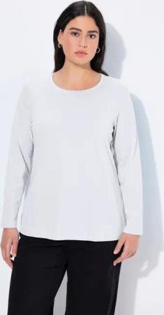 Ulla Popken T-Shirt Shirt Slim Rundhalsausschnitt Langarm