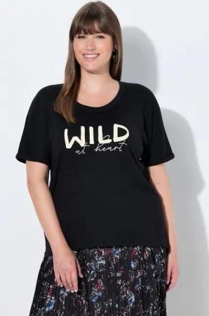 Ulla Popken T-Shirt Shirt Wild at heart Oversized Rundhals Kurzarm