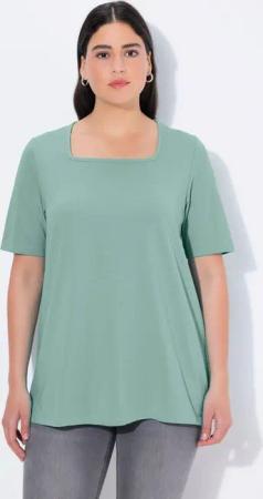 Ulla Popken T-Shirt T-Shirt A-Linie Carré-Ausschnitt Halbarm