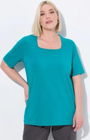 Ulla Popken T-Shirt T-Shirt A-Linie Carré-Ausschnitt Halbarm