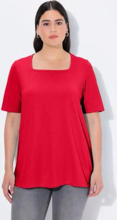 Ulla Popken T-Shirt T-Shirt A-Linie Carré-Ausschnitt Halbarm