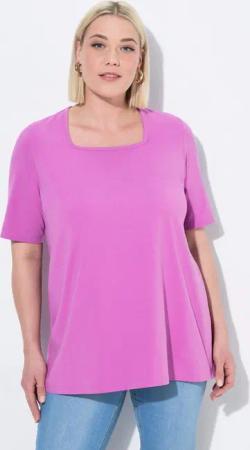 Ulla Popken T-Shirt T-Shirt A-Linie Carré-Ausschnitt Halbarm