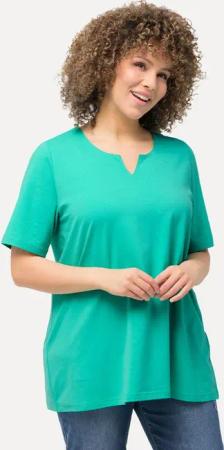 Ulla Popken T-Shirt T-Shirt A-Linie Tunika-Ausschnitt Halbarm