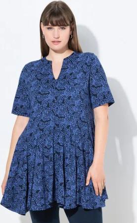 Ulla Popken T-Shirt T-Shirt A-Linie Tunika-Ausschnitt Halbarm