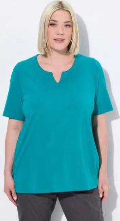Ulla Popken T-Shirt T-Shirt A-Linie Tunika-Ausschnitt Halbarm