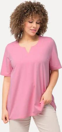 Ulla Popken T-Shirt T-Shirt A-Linie Tunika-Ausschnitt Halbarm