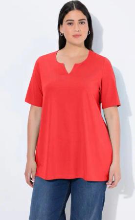 Ulla Popken T-Shirt T-Shirt A-Linie Tunika-Ausschnitt Halbarm