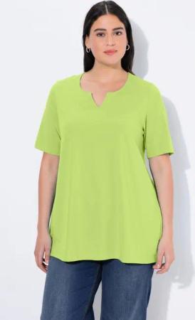 Ulla Popken T-Shirt T-Shirt A-Linie Tunika-Ausschnitt Halbarm