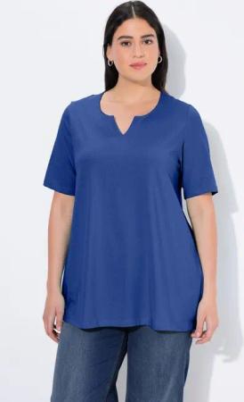 Ulla Popken T-Shirt T-Shirt A-Linie Tunika-Ausschnitt Halbarm