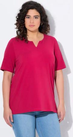 Ulla Popken T-Shirt T-Shirt A-Linie Tunika-Ausschnitt Halbarm