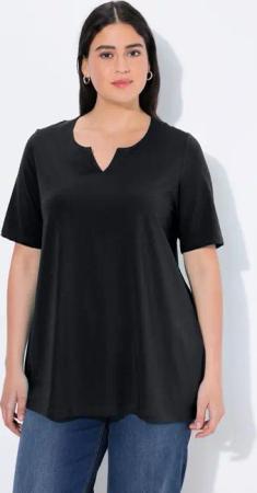 Ulla Popken T-Shirt T-Shirt A-Linie Tunika-Ausschnitt Halbarm