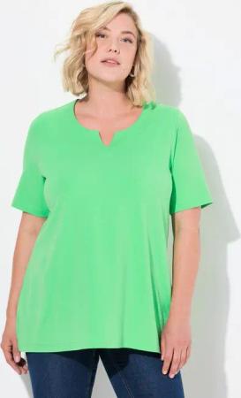 Ulla Popken T-Shirt T-Shirt A-Linie Tunika-Ausschnitt Halbarm