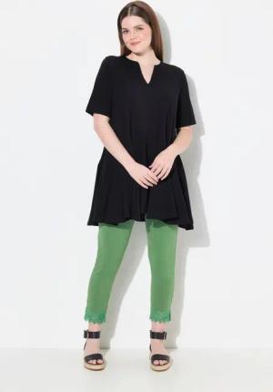 Ulla Popken T-Shirt T-Shirt A-Linie Tunika-Ausschnitt Halbarm