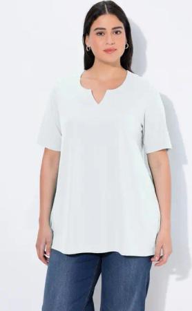 Ulla Popken T-Shirt T-Shirt A-Linie Tunika-Ausschnitt Halbarm