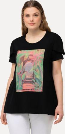 Ulla Popken T-Shirt T-Shirt bedruckt A-Linie Rundhals Halbarm