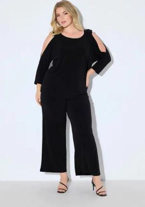 Ulla Popken T-Shirt T-Shirt bequeme Passform Schulter CutOut